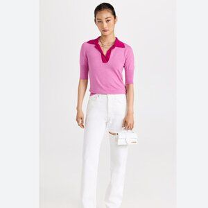 Prabal Gurung V Neck Polo Orchid/Berry, XL